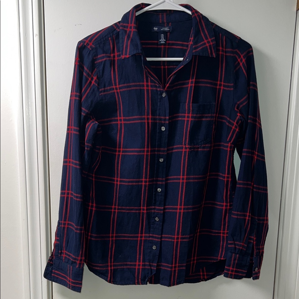GAP Boyfriend Fit Plaid Shirt